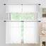 Aiyufneg weiße durchsichtige Fenstervolant-Vorhänge, lichtfilternde Küchenvolants, Fensterbehandlung, kleine Voile-Vorhänge für Wohnzimmer/Badezimmer/Keller, obere Doppelstangentasche, 2 Stück