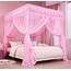 Mengersi Betthimmel für Mädchen, Bettvorhang, für Prinzessinnen, Geburtstagsgeschenk, Dekoration für Mädchenzimmer, rosa