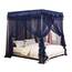 Mengersi Betthimmel, Bettvorhang, luxuriös, gemütlich, Netz, elegant, durchsichtig, Schlafzimmer-Dekoration, Zubehör für Erwachsene, Marineblau, Queensize-Bett