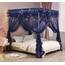 Mengersi Betthimmel, Bettvorhang, luxuriös, gemütlich, Netz, elegant, durchsichtig, Schlafzimmer-Dekoration, Zubehör für Erwachsene, Marineblau, Queensize-Bett