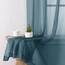 Aiyufeng Dusty Blue Sheer Curtains 114.3 cm Long Short Kitchen Window Treatment Solid Sheers Cafe Curtains Bathroom Voile Half Window Curtains 2 Panels, Rod Pocket, 106.7 cm Wx45 L