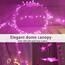 Rosa Betthimmel mit Lichtern für Mädchen Schlafzimmer Dekoration, Prinzessin Baldachin Bettvorhänge mit 100 LED Stern rosa Lichter 8 Modi USB-gespeist Geschenke für Frauen, Einzel- bis King Size Bett