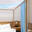Linentalks Himmelbettvorhang für Kingsize- und California-Kingsize-Bett, luxuriöser Betthimmel, Bettschal, transparenter Baldachin-Schal, Volant, 1 Stück, 132 x 650 cm, Blau