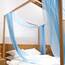 Linentalks Himmelbettvorhang für Kingsize- und California-Kingsize-Bett, luxuriöser Betthimmel, Bettschal, transparenter Baldachin-Schal, Volant, 1 Stück, 132 x 650 cm, Blau