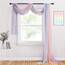 PONY DANCE Querbehang Gardine mit Farbverlauf Hausbett Dekoration Mädchen Freihanddeko für Traubogen Hochzeit Himmelbett Vorhänge Tüll Stoff, 1 Stück H 548 x B 152 cm, Eleganter Regenbogen