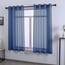 DONREN 2 Stück strukturierte, halbtransparente Voile-Fenstervorhänge für Küche, kleine kurze Fenster, luxuriöse, weiche Vorhänge mit Ösen (132,1 x 114,3 cm (B x L), Dunkelblau