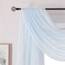 DONREN Durchsichtiger Fensterschal in Babyblau, 368 cm Länge, perfekt als Volant-Schal sowie Betthimmel oder Hochzeitsdekoration. (B 132 x L 368 cm, ein Stoffbahn)
