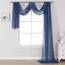 DONREN Halbtransparenter Vorhangschal für Zuhause, 1 Stück, 132,1 cm breit x 548,6 cm lang, Marineblau
