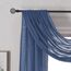 DONREN Dunkelblauer Fensterschal für Heimdekoration, luxuriöser Look, durchsichtiger Schal, 132,1 cm breit, 365,8 cm lang, Marineblau