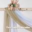 Langer Fensterschal für Party, luxuriös, weich, Hellbraun, halbdurchsichtig, Vorhang, Volant für Hochzeit (1 Panel, Taupe)