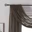 DONREN Luxuriöser, weicher, durchsichtiger Schal für Fenster, Halbvoile, Fensterschal, Volant, 132 cm breit und 367 cm lang (1 Vorhang, Schokoladenbraun)