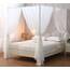 WANFASO Weißer Betthimmel-Vorhang für Queensize-Bett, weicher Betthimmel, Schal für Mädchen und Erwachsene (Queen, Weiß)