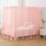 WANFASO Queen-Size-Bettvorhänge Rosa, Prinzessinnen-Bettvorhänge mit Chiffon-Stoff, 8 Vorhänge und 4 Raffhalter, Geeignet für Queen-Size-Bett, Rosa