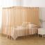 WANFASO Prinzessinnen-Chiffon-Betthimmel, Baldachin-Vorhänge für Queensize-Bett Erwachsene, 4 Bett-Vorhänge Raumdekoration (heller Kaffee)