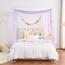 WANFASO Betthimmel mit Regenbogen-Prinzessinnen-Baldachin, Bettschal, Volant mit Wolkenornamenten, Betthimmel für Mädchen, Bettwäsche, Dekor (1 Panel, Twin)