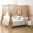 WANFASO Prinzessinnen-Chiffon-Betthimmel, Baldachin-Vorhänge für Queensize-Bett Erwachsene, 4 Bett-Vorhänge Raumdekoration (heller Kaffee)