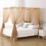 WANFASO Prinzessinnen-Chiffon-Betthimmel, Baldachin-Vorhänge für Queensize-Bett Erwachsene, 4 Bett-Vorhänge Raumdekoration (heller Kaffee)