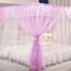 VETHIN 4 Ecken Pfosten Rüschen Prinzessin Bett Baldachin Vorhang, doppellagig, gemütlich, Vorhangnetz, 4 Öffnungen, Schlafzimmer Dekoration (Doppelviolett, 119.4 cm Bx198.1 cm Lx208.3 cm H/T) Win