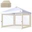 SCOCANOPY Seitenwand mit transparentem Fenster für 25,4 x 25,4 cm große Baldachinrahmen, 3 Stück, Beige