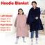 Waitu Tragbare Decke für Kinder, tragbare Decke mit Kapuze für Teenager, Mädchen, Jungen, warme Decke, Sweatshirt, Geschenk für Teenager, Hoodie-Decke mit Ärmeln, Marineblau