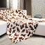 Braune Kuh-Druck-Decke, Doppelbett, leicht, Couch, Kuh-Überwurf, Decken, weich, warm, Plüsch-Fleece, niedliche Kuh-Decken, alle Jahreszeiten, Bettdecke, Camping, 152.4x2x20 cm