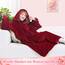 Waitu Tragbare Decke Sweatshirt für Damen und Herren, super warm und gemütlich, große Decke, Hoodie, Dicke Flanelldecke mit Ärmeln und riesiger Tasche, Rot