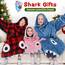 Waitu Shark Hoodie Decke für Erwachsene - Wearable Blanket Hoodie für Frauen und Männer, Lustige Decke mit Ärmeln, Kapuzendecke Hai Geschenk, Blau