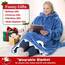Waitu Shark Hoodie Decke für Erwachsene - Wearable Blanket Hoodie für Frauen und Männer, Lustige Decke mit Ärmeln, Kapuzendecke Hai Geschenk, Blau