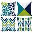Wilproo Decorative Green Blue Abstract Throw Pillow Covers 16x16 Inch Set of 4, Geometric Cotton Linen Outdoor Cushion Cover Square Pillowcase for Car Sofa Couch Home Decor