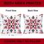 Wilproo Set of 4 Merry Christmas Deer Snowflake Pine Tree Castle Sled Forest Pattern Red Cotton Linen Square Throw Waist Pillow Case Decorative Cushion Cover Pillowcase Sofa 18x18 inches