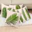 Wilproo Kissenbezüge mit tropischen Palmenblättern, dekorativ, für Sommer, Outdoor, dekorativ, grüne Blätter, quadratisch, Leinen, Kissenbezüge für Sofa, Couch, Auto, Wohnzimmer, 40,6 x 40,6 cm, 4