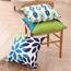 Wilproo Decorative Green Blue Abstract Throw Pillow Covers 16x16 Inch Set of 4, Geometric Cotton Linen Outdoor Cushion Cover Square Pillowcase for Car Sofa Couch Home Decor