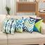 Wilproo Decorative Green Blue Abstract Throw Pillow Covers 16x16 Inch Set of 4, Geometric Cotton Linen Outdoor Cushion Cover Square Pillowcase for Car Sofa Couch Home Decor