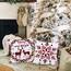 Wilproo Set of 4 Merry Christmas Deer Snowflake Pine Tree Castle Sled Forest Pattern Red Cotton Linen Square Throw Waist Pillow Case Decorative Cushion Cover Pillowcase Sofa 18x18 inches