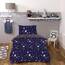 DREAMSCENE Galaxy Bettwäsche-Set für Kinderbett, Marineblau/Grau/Weiß