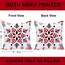 Wilproo Set of 4 Merry Christmas Deer Snowflake Pine Tree Castle Sled Forest Pattern Red Cotton Linen Square Throw Waist Pillow Case Decorative Cushion Cover for Couch Sofa 20x20 inches
