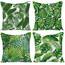 Wilproo Green Tropical Leaves Throw Pillow Covers, Set of 4 20x20 Cotton Linen Durable Sturdy Decorative Pillowcase w/Hidden Zipper for Sofa Couch Bench Car Decor