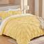 Andency Gelbe Quetschfalten für Queen-Size-Bett (228 x 228 cm), 3-teilig (1 Biesendecke und 2 Kissenbezüge), Biesen-Bettwäsche-Set aus Mikrofaser für alle Jahreszeiten