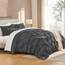 Andency Dunkelgraues Queen-Bettwäsche-Set, 3-teilig, für alle Jahreszeiten, dekorative Biesen-Bettwäsche und -sets, graue weiche Mikrofaser, leicht, waschbar, Bettwäsche-Set für Queen-Size-Bett