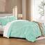 Andency California King Bettdecken-Set, Mintgrün, 267 x 248 cm, Quetschfalten, 3-teilig, übergroßes King-Size-Bettdecken-Bettwäsche-Set mit Biesen, Mikrofaser-Daunen-Alternative
