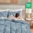 Andency Graublaues Bettdecken-Set für King-Size-Bett, 3-teilig, Boho-Bettwäsche-Set, Quetschfalten, Ganzjahres-Bettwäsche-Set, weich, leicht, modern, solide