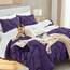 Andency Violettes Bettdecken-Set (200 x 228 cm), 3-teilig (1 Biesendecke und 2 Kissenbezüge), Mikrofaser, Quetschfalten, Doppelbettgröße, leicht und weich