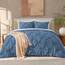 Andency California King Bettdecken-Set Ozeanblau (277 x 248 cm), Quetschfalten, 3-teilig, übergroße King-Size-Bettdecke, Mikrofaser, Daunen-Alternative