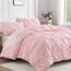 Andency Pinkes Bettdecken-Set für Queen-Size-Betten (228x228 cm), 3-teilig (1 Biesendecke und 2 Kissenbezüge), leichtes Klemmfalten-Bettwäsche-Set für Queen-Size-Bett, weiche Mikrofaser-Bettwäsche-Set