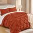 Andency Bettwäsche-Set für King-Size-Betten, Terrakotta, 3-teilig, Quetschfalten, Ganzjahres-Bettwäsche-Set, weiche, leichte Mikrofaser-Daunen-Alternative, Burnt Orange