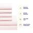 Bettdecken-Set, 7-teilige Kollektion, 1 Bettdecke, 1 Spannbetttuch, 1 Bettlaken, 4 Kissenbezüge, tiefe Tasche, weich, hochwertig, ideal für alle Jahreszeiten, Blassrosa, King-Size