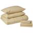 Sweet Home Collection 7-teiliges Bettwäscheset mit Tasche, einfarbig, für alle Jahreszeiten, weiche Daunen-Alternativdecke und luxuriöse Mikrofaser-Bettlaken, Kamel, Queen-Size-Bett
