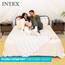 Intex 64447ED Dura Beam Elevated Fiber Tech Soft Air Mattress Bed with Built in Pump, Ultra Plush Headboard, and Portable Storage Carrying Case, Queen