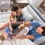 Intex 64447ED Dura Beam Elevated Fiber Tech Soft Air Mattress Bed with Built in Pump, Ultra Plush Headboard, and Portable Storage Carrying Case, Queen