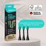 happybrush® Nachhaltige Aufsteckbürsten für elektrische Schall-Zahnbürste Eco VIBE 3 - Schwarz/Mint - 3x3 Stück